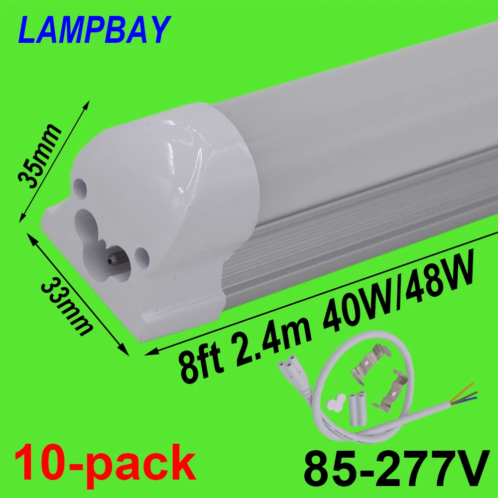 

LED Tube Light 8ft 238cm 40W 4400LM 48W 5800LM 94" T8 Integrated Bulb Surface Mounted Lamp 2.4m Bar Lighting with fittings