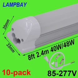 4-100/pak LED Tube Light 2ft 3ft 4ft 5ft 6ft 8ft T8 Integrated Fixture Surface Mounted Lamp Fluorescent Bulb Lighting 85-277V