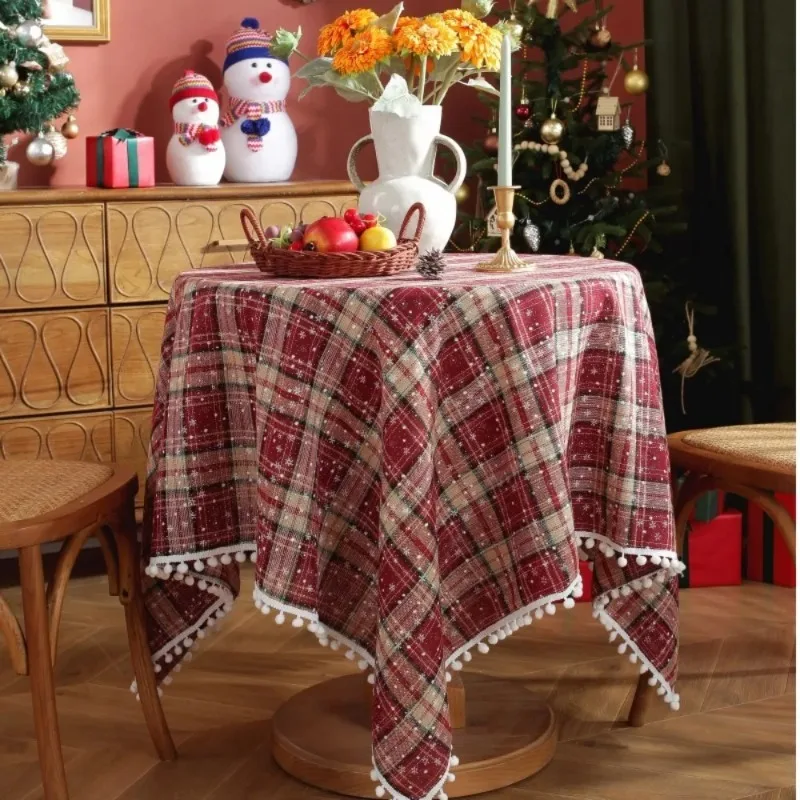 1pcs/lot Christmas snowflake tablecloth rectangular tablecloth printed holiday decoration fabric