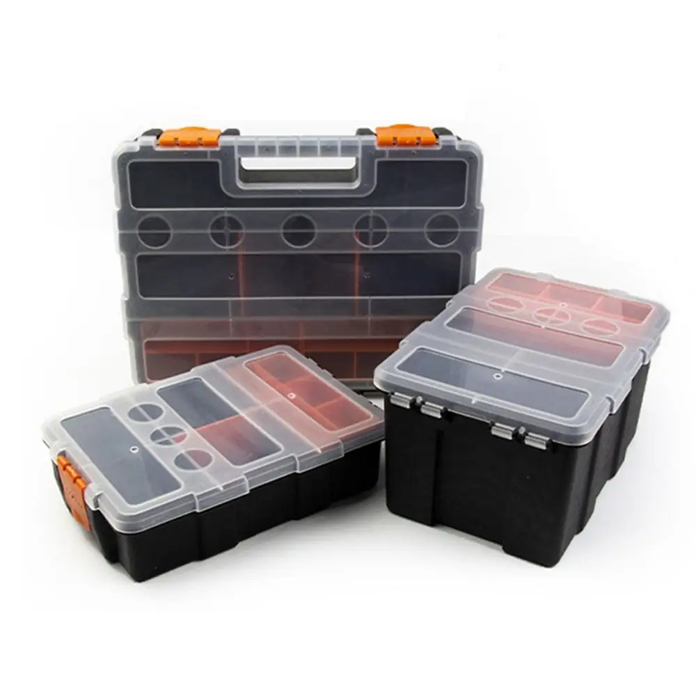 Portable Metal Parts Multi-Grid Repair Tool Box Screw Storage Box Parts Toolbox Hardware Tool