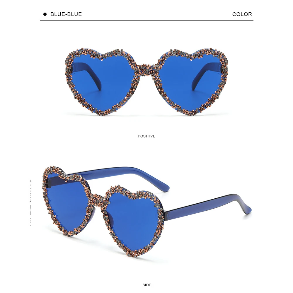 Borderless Heart Sunglasses Sparkling Love Heart Sunglasses Tr Sunglasses Trendy Y2k Heart Glasses For Unisex Photo Shoot