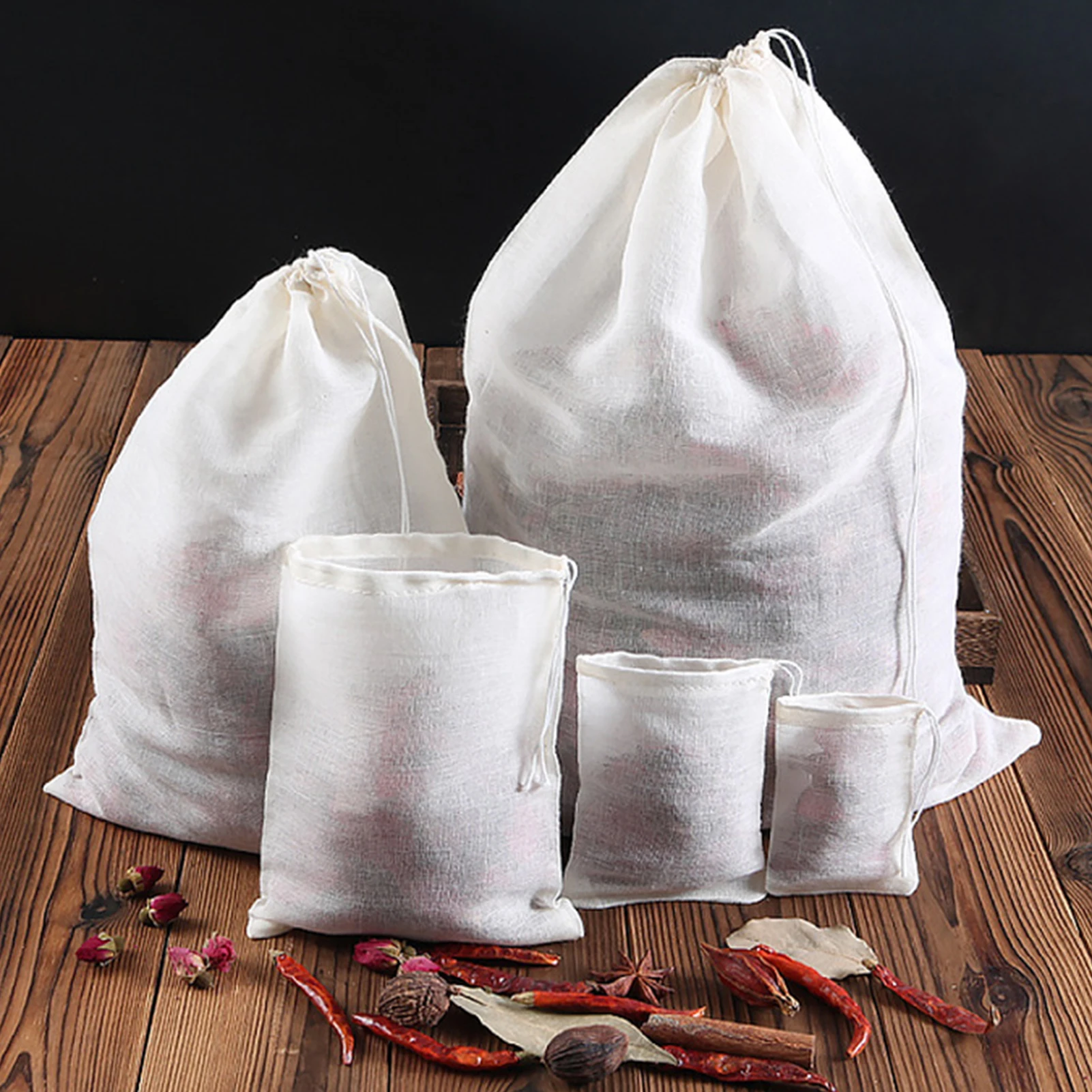 

Disposable Tea Bags Filter Bags for Tea Cotton Fabric Spice Filters Teabags Loose Tea Bags Herb Kitchen Spice Brew Coffee
