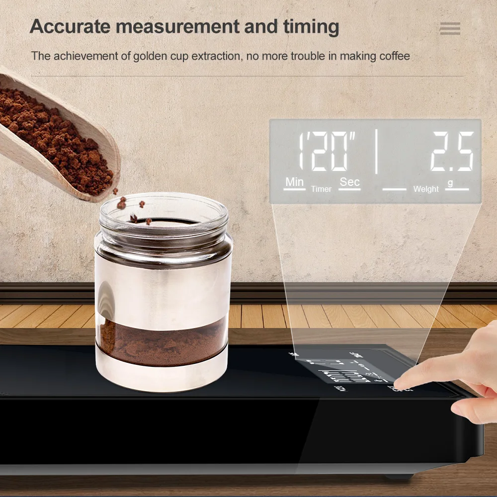 Bilancia da caffè intelligente da 3kg con Timer Display HD bilancia da caffè elettronica per birra a mano bilancia per alimenti per uso domestico accessori da cucina