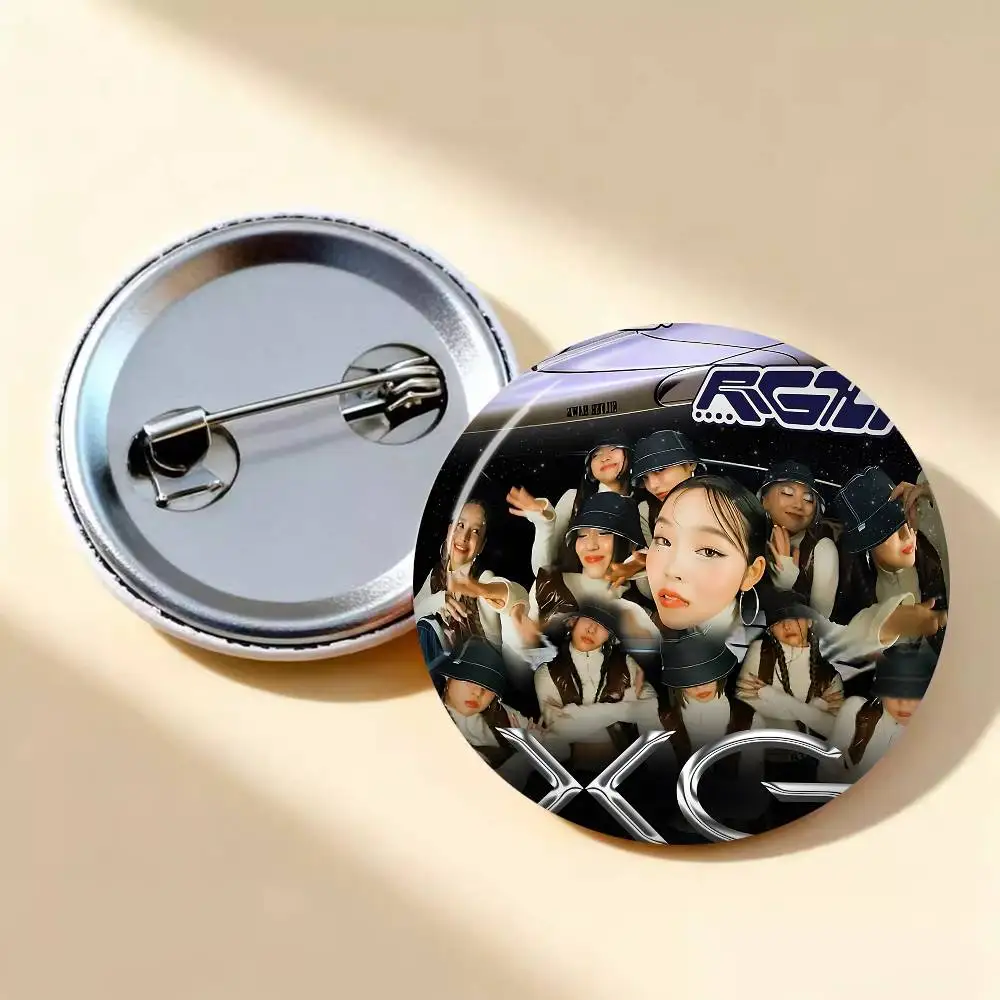 popular Kpop X-XG-G band girl 58mm Cute Anime Figure Icon Badge Handmade Tinplate Brooch for Backpack Clothes Chest