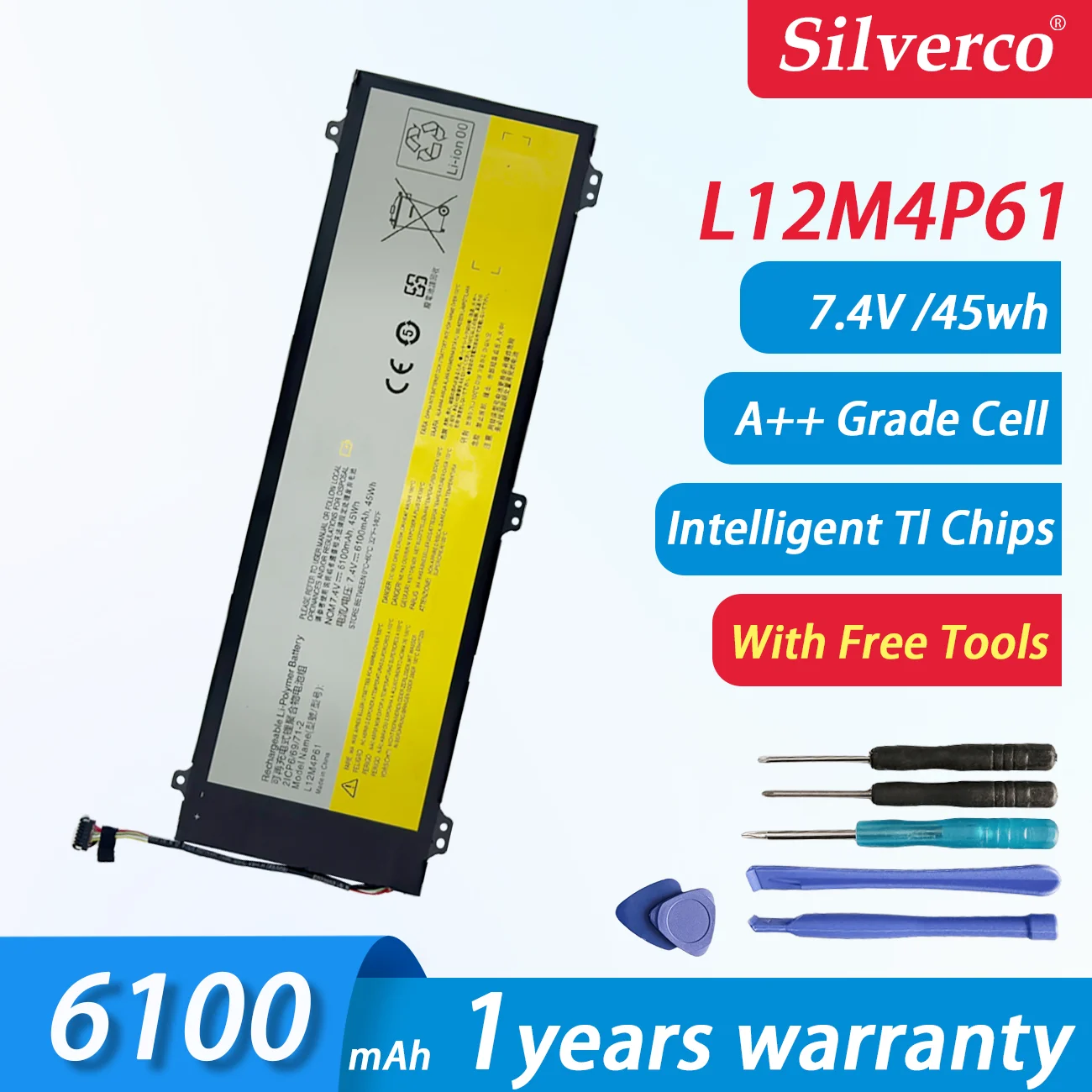 L12M4P61 For Lenovo IdeaPad U330 U330p U330t L12L4P61 7.4V 45WH 6100mAh