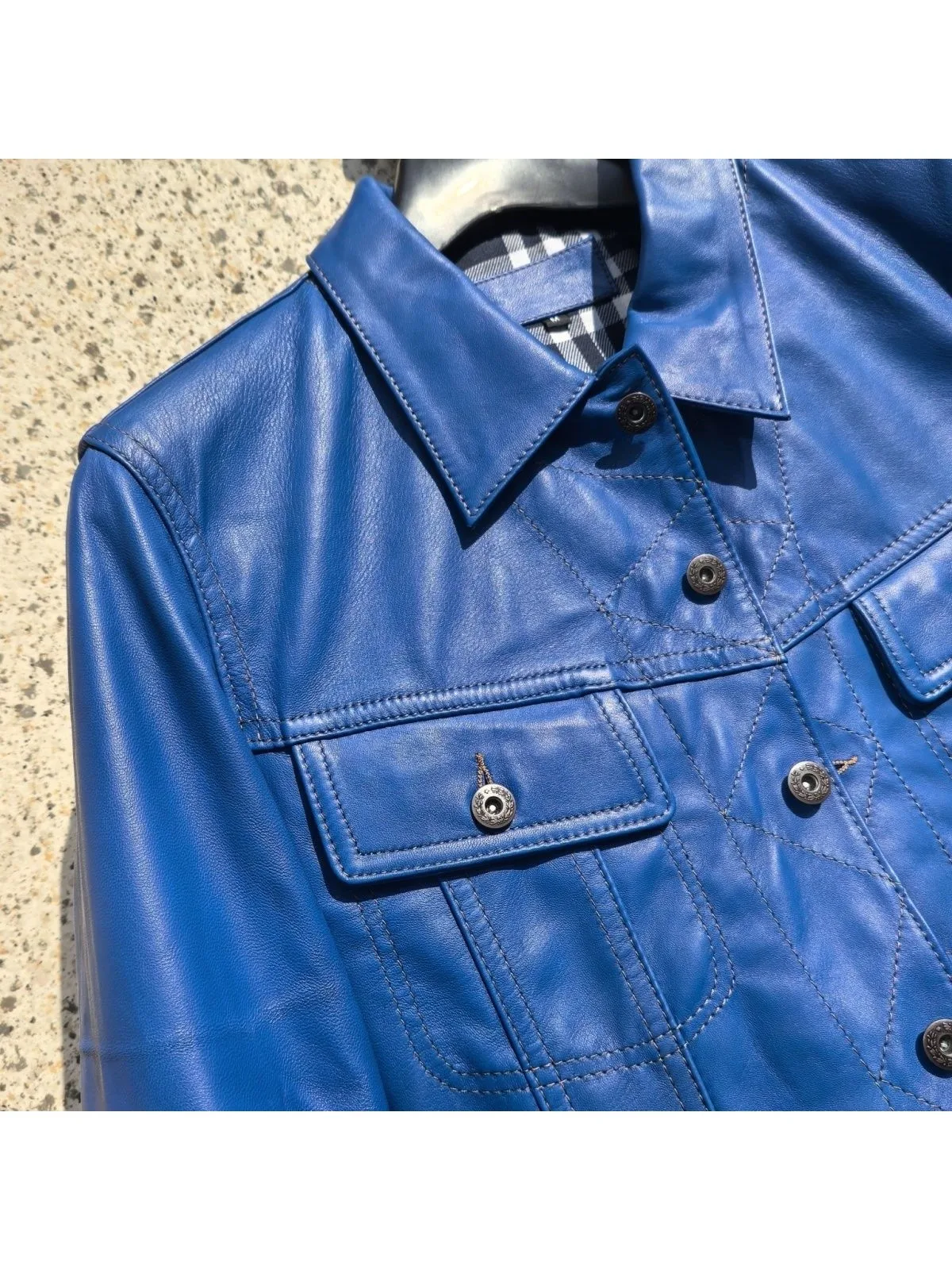 Storm Rider 101 Denim Top-Grain Sheepskin Leather Jacket Slim-Fit Short Genuine Leather Jacket for Men Plus Size 5XL