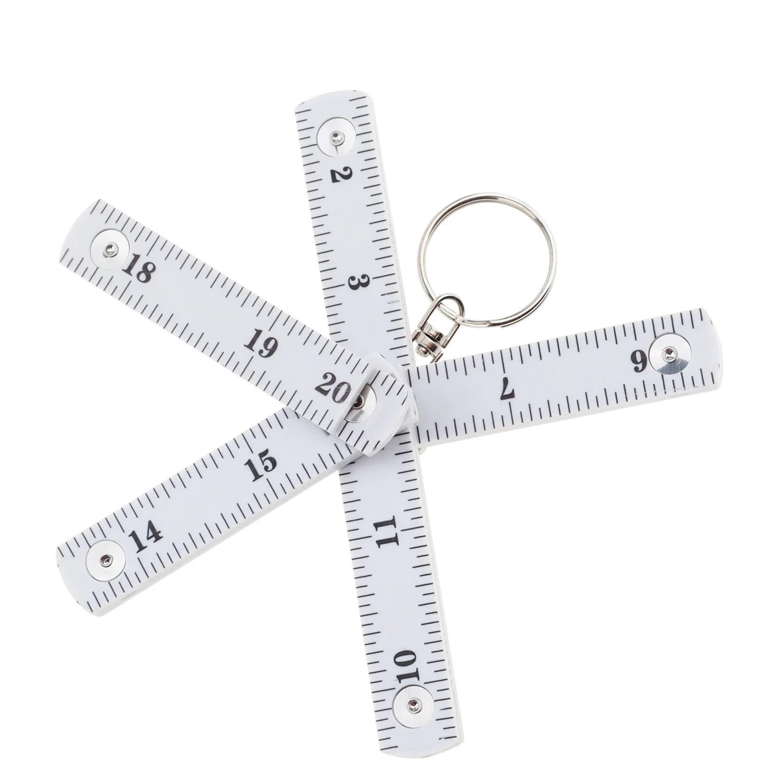 0.5M / 20 inch Metric Imperial Scale Plastic 10-section Folding Ruler for Measurement / DIY, Multifunctional Mini Measuring Tool