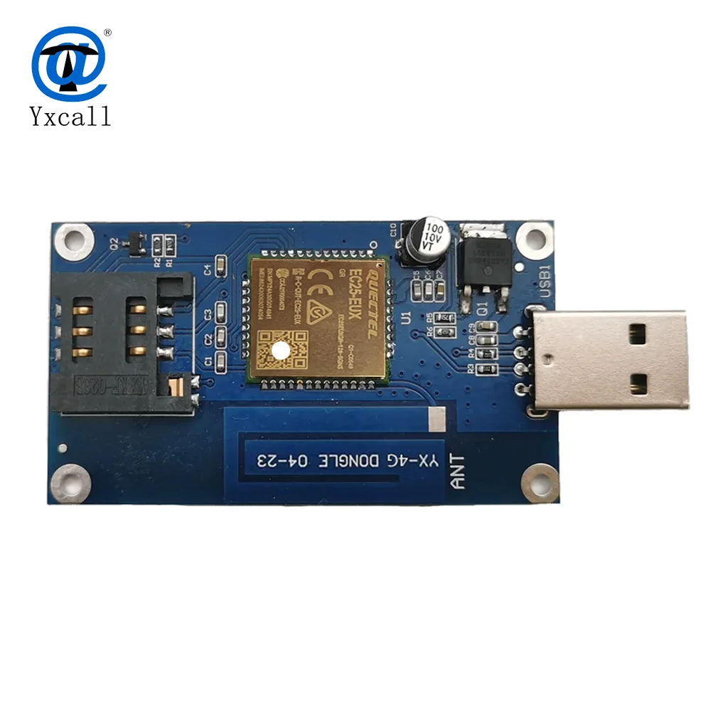 YX 4G LTE/GPS EC25 USB a UART HUB puerto Com ranura de comando PCBA módulo de módem de acceso a Internet inalámbrico