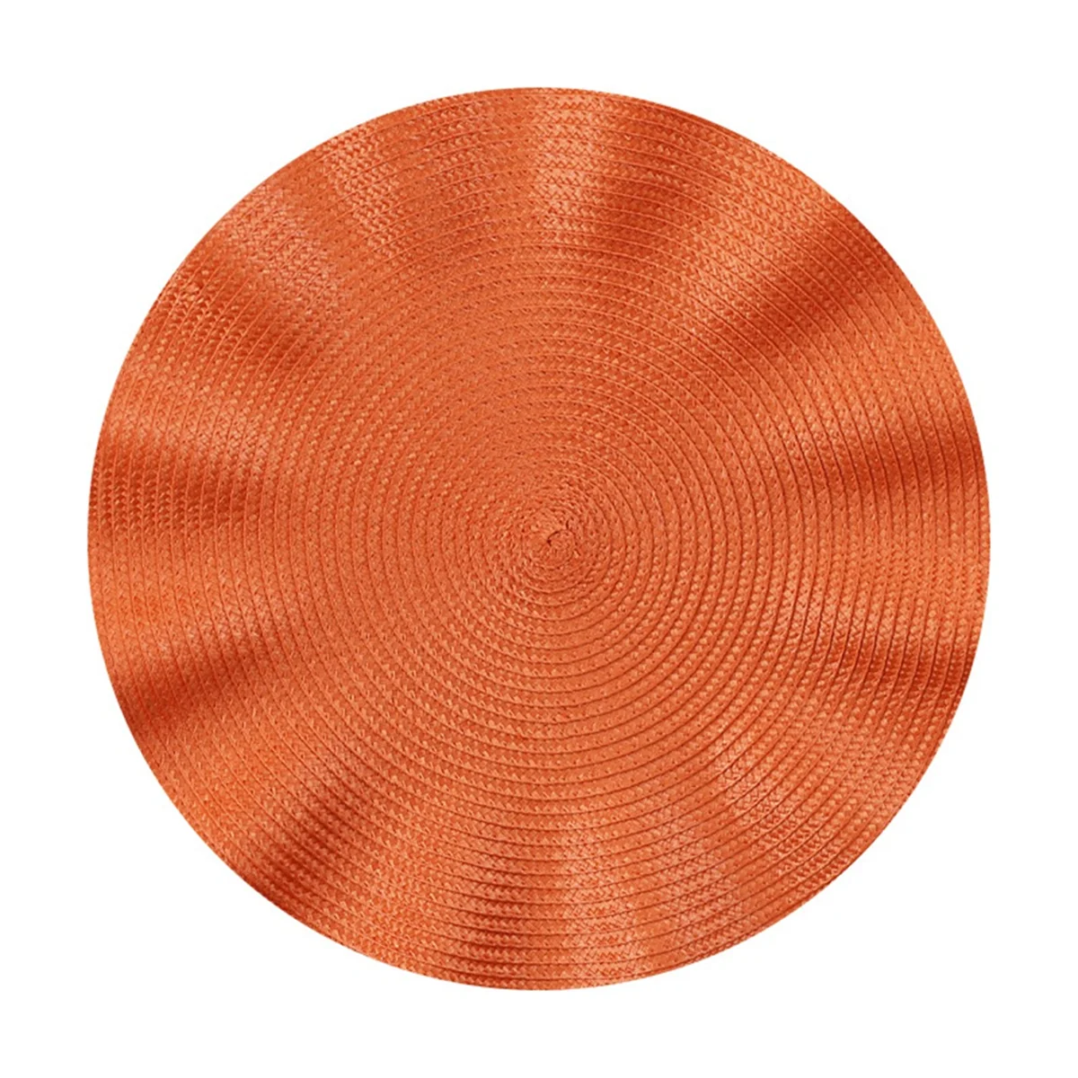 Set of 8 Round Placemats with Weave Design Heat-Resistant Table Mats Washable with Corrugated Edge Non-Slip Dining Table