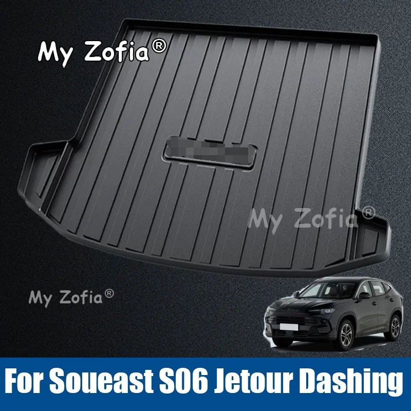 

All Weather Full Coverage TPE Car Trunk Mat Odorless Flexible Rear Cargo Liner Accessories For Soueast S06 Jetour Dashing 2026