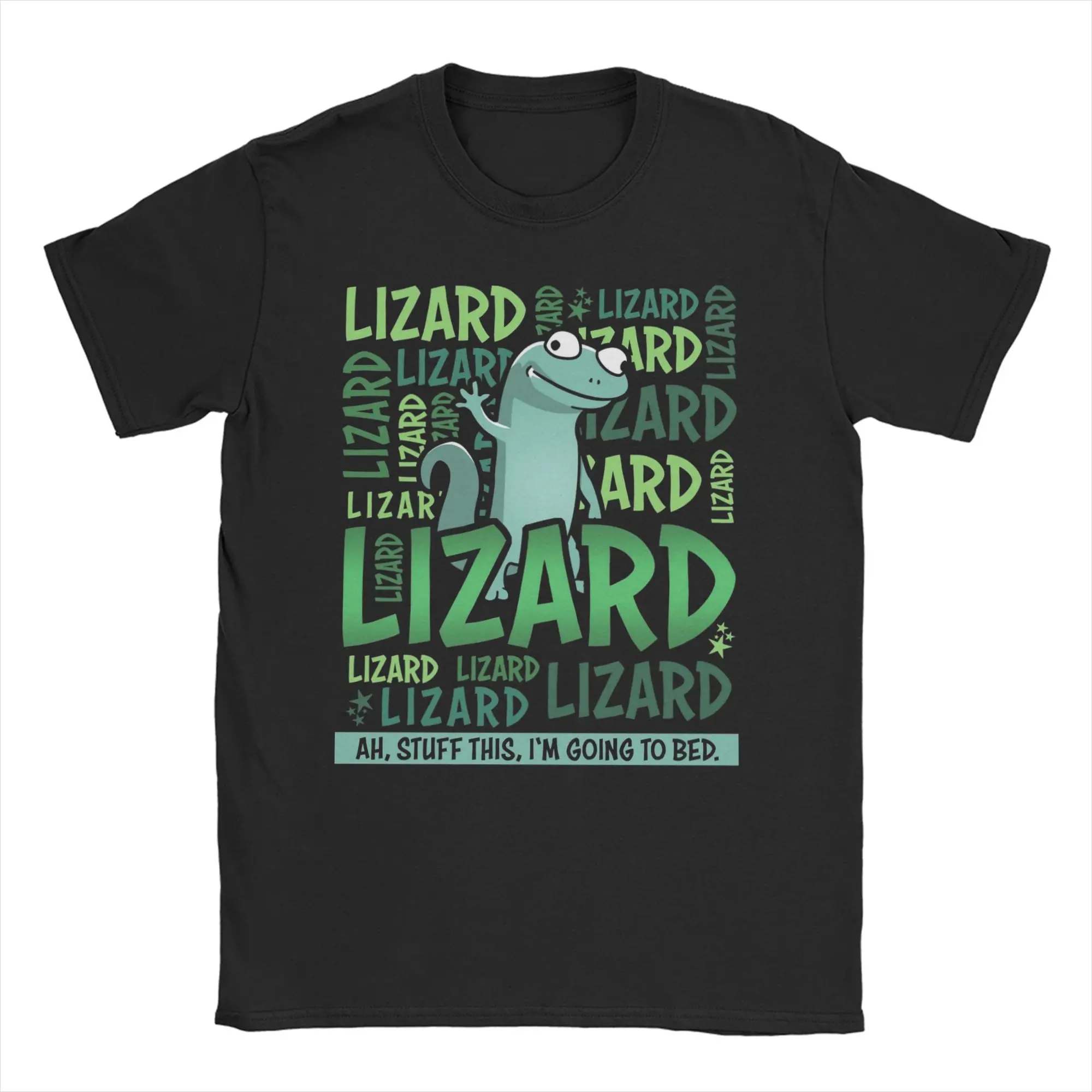 Men Women T-Shirt The Lizard Ah I'm Going To Bed Casual Pure Cotton Tee Shirt Hoppers Tom Lizard T Shirts Round Collar Clothing