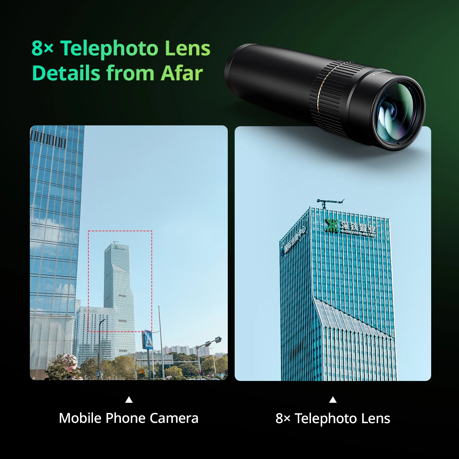 SmallRig Universal Mobile Phone 8x Telephoto Lens for iPhone 16 Pro / Pro Max T-mount Telephoto Lens with mini Tripod 4737
