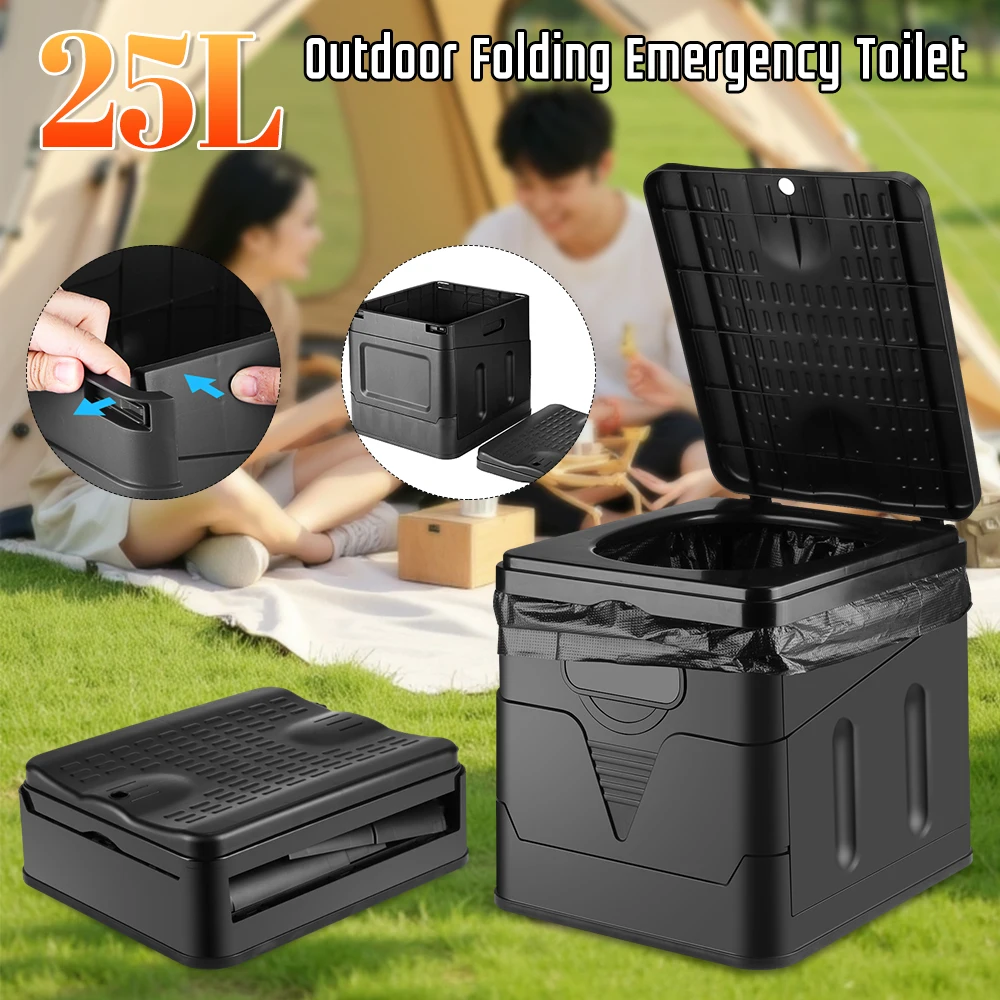 

Outdoor Toilet for Camping Convenient Car-mounted Folding Toilet for Travel Adult Children and Elderly Potty Odor-proof Non-slip