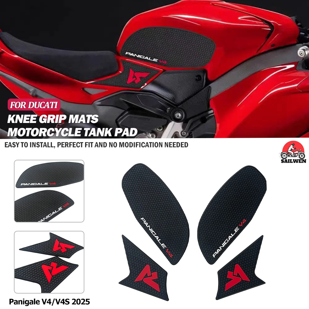 

Tank Traction Pad for DUCATI Panigale V4 / V4S 2025 Accessories Motorcycle Anti Slip Sticker Gas Knee Grip Protector Panigale V4