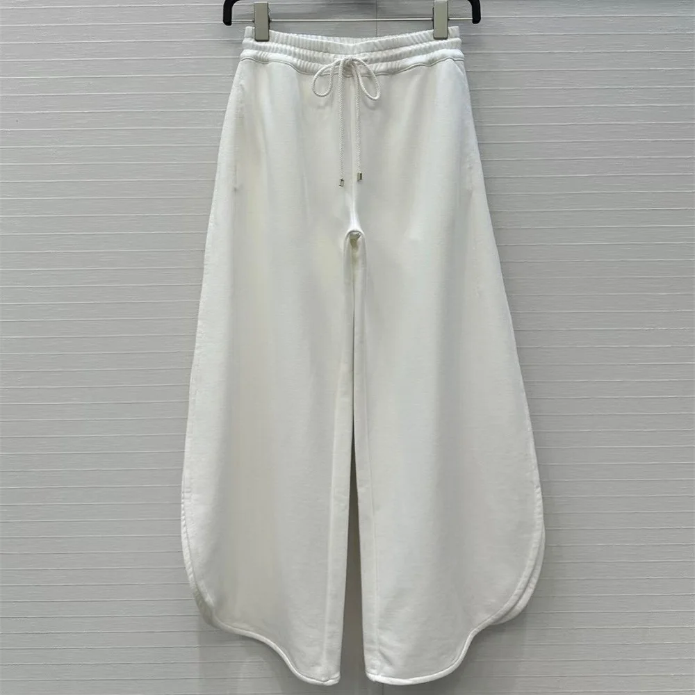 2026 Women's Clothing, Wide-leg Pants, Elastic Waist, Women's Trousers, Curved Leg Pants, Y2K Style, Versatile, Capri Pants bra