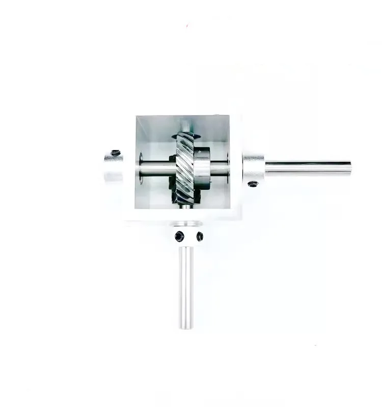 Imagem -02 - Micro-pequeno Alumínio Gearbox Ângulo Direito de Inversão Redução Shell Liga Operado à Mão Engrenagem Helicoidal Canto Turner 1:2