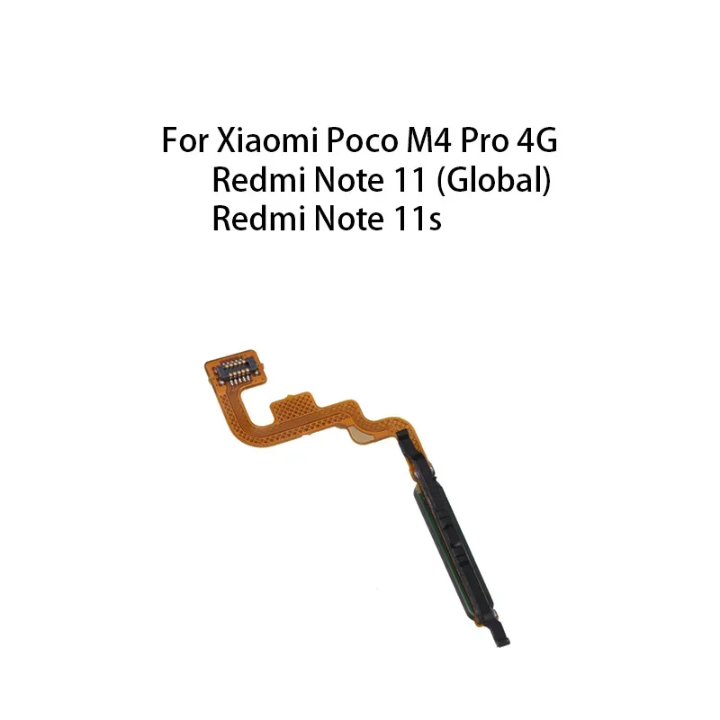 Gefensi Org Home Power Button Fingerprint Sensor Flex Cable For Xiaomi Redmi Note 11 (Global) / Redmi Note 11s / Poco M4 Pro 4G