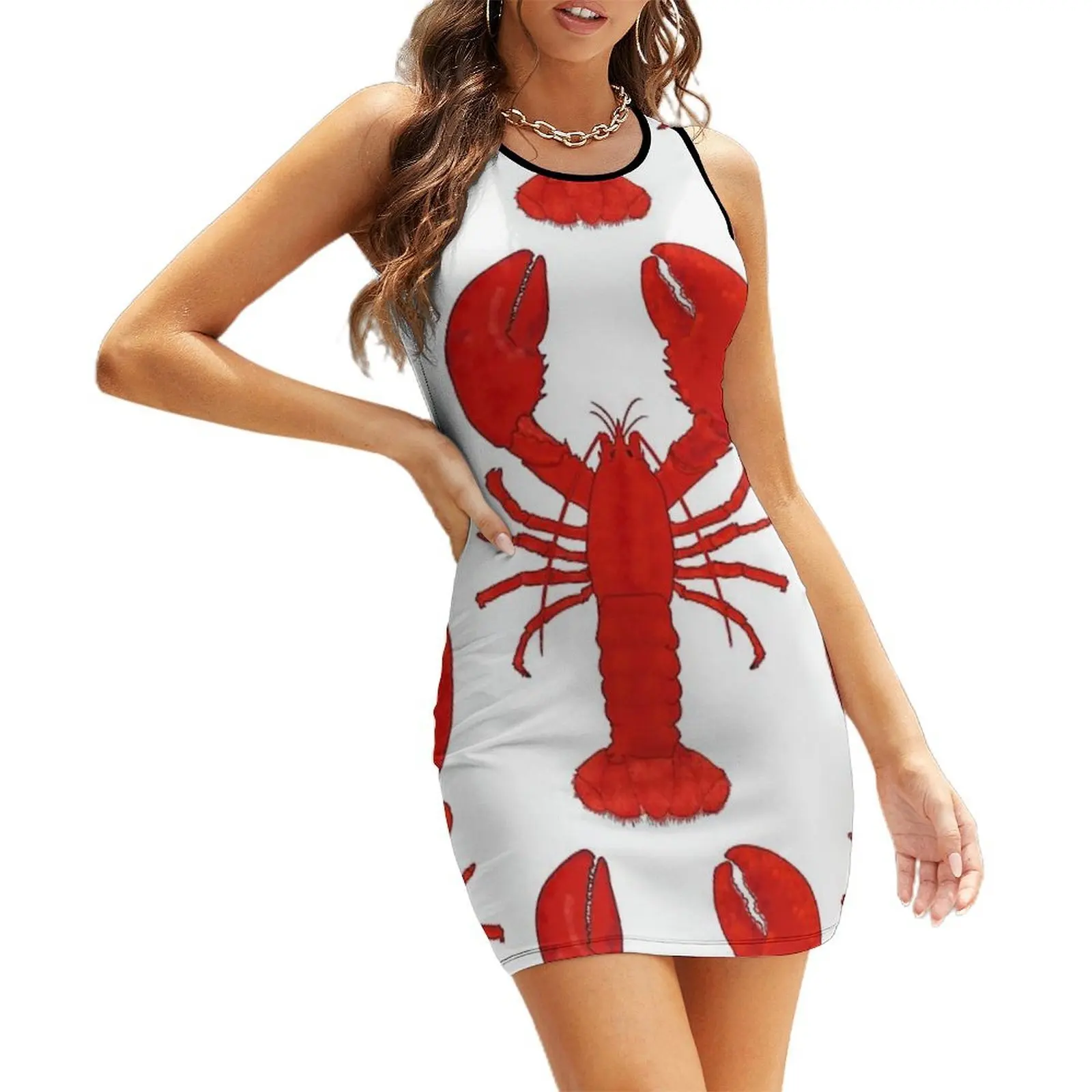

Lobster Sleeveless Sundress summer clothes for women Woman fashion women's summer dress 2025 birthday dresses for women