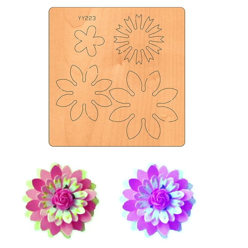 Wooden Die-cutting Clipboard Craft Knife Die Flower Wooden Die Yy-223 Is Compatible With Most Manual Die Cutting Dies