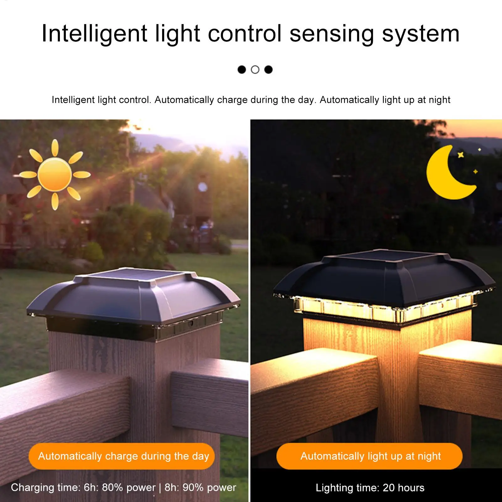 

Solar Post Cap Lights Square Fence Solar Lights Waterproof Multifunctional Exterior Lighting Fixtures Supplies Patio Lamp For