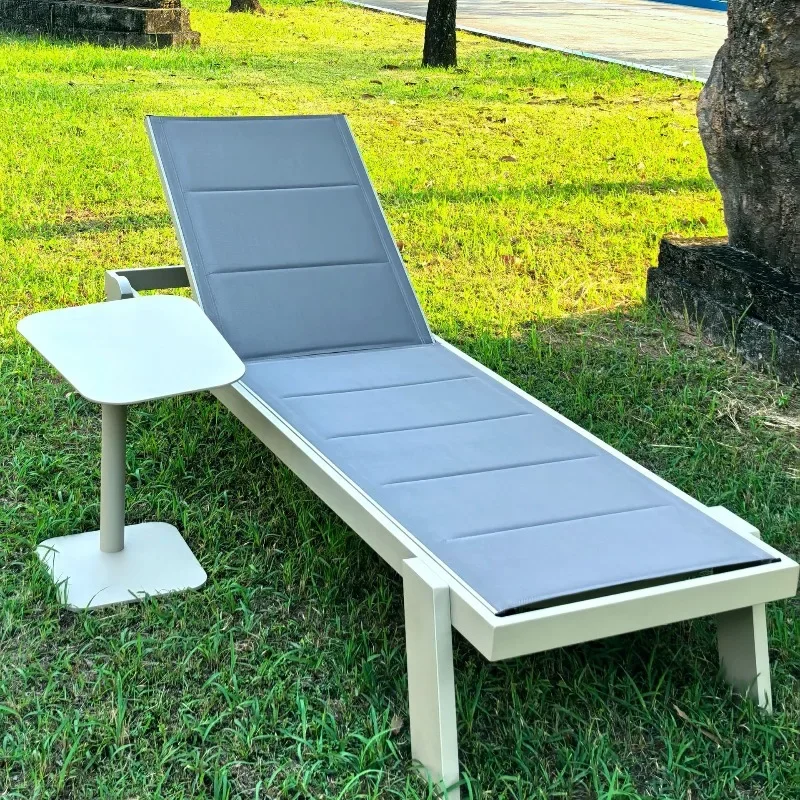 

Outdoor aluminum mesh beach pool loungers Multi-gear adjustable poolside