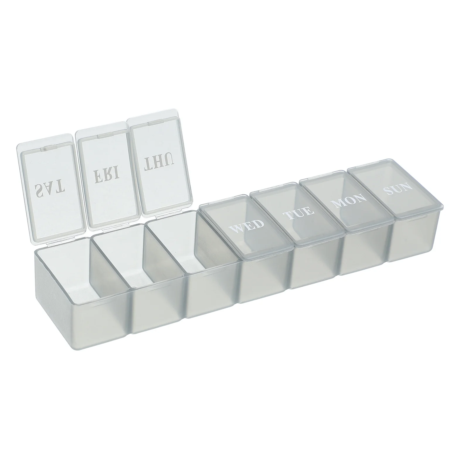

Weekly Medicine Case 7-Grid Pill Organizer Transparent Lid Easy Carry Daily Vitamin Holder Storage Box Case Organizer