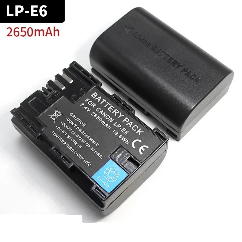 2650mAh LP-E6 Lp-e6 Lp-e6nh Battery for Canon Battery EOS 5D Mark IV 5D2 5DS R Mark II 2 III 3 6D 60D 60Da 7D 7D2