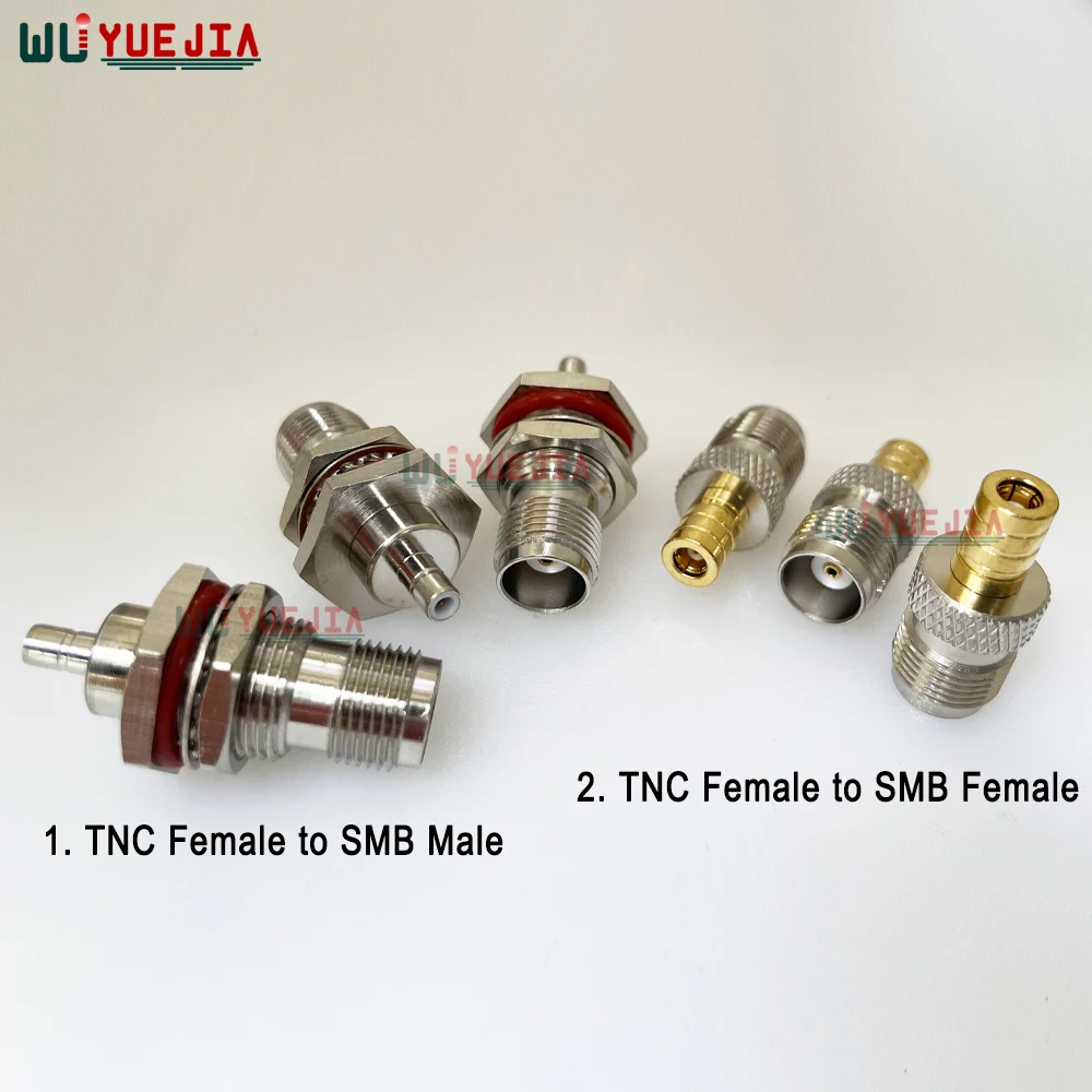 1Pcs RF Adapter TNC Female Bulkhead to SMB Male Plug 50 ohm Straight Coaxial Connector Brass For Antenna GPS Units RF Modules