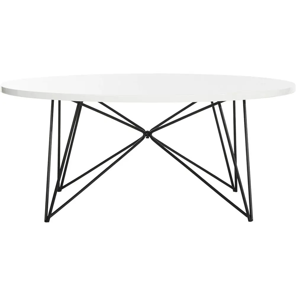 

Round White Lacquer Hairpin Leg Coffee Table