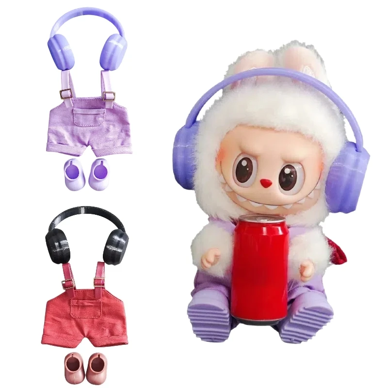 Per 17 centimetri Labubu Vestiti Per Bambole Moda Gatto Tempura Frittura Gamberetti Set Kawaii V1 V2 V3 Accessori di Abbigliamento Per Bambole Ropa marsupio