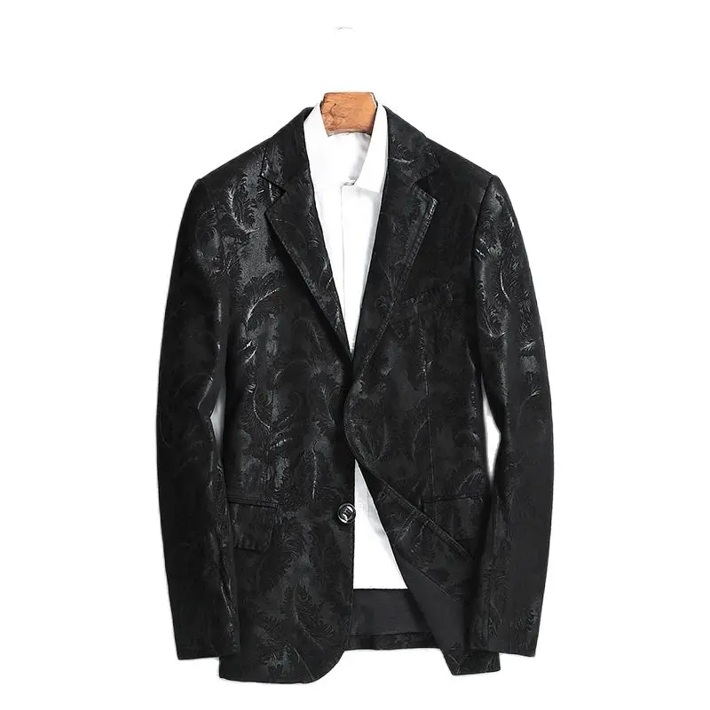 

Batmo 2023 new arrival spring high quality sheepskin jackets men,men's real leather print blazer men plus-size L-4XL