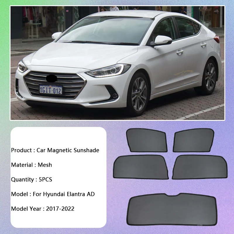 Pára-sol para Hyundai Elantra AD, Privacy Shing Visor, Cortina, Autopeças, Acessórios, 2017, 2018, 2019, 2020, 2021, 2022