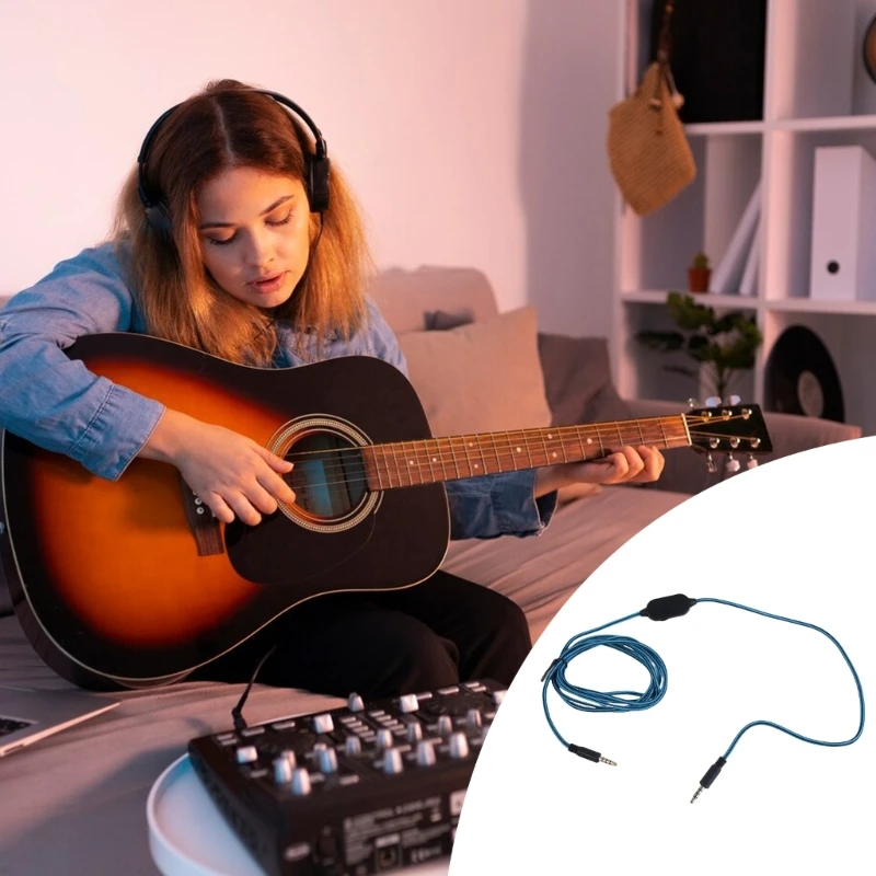 Replacement Nylons Braideds Gaming Headsets Sound Cable for AW310H with Inline Controls