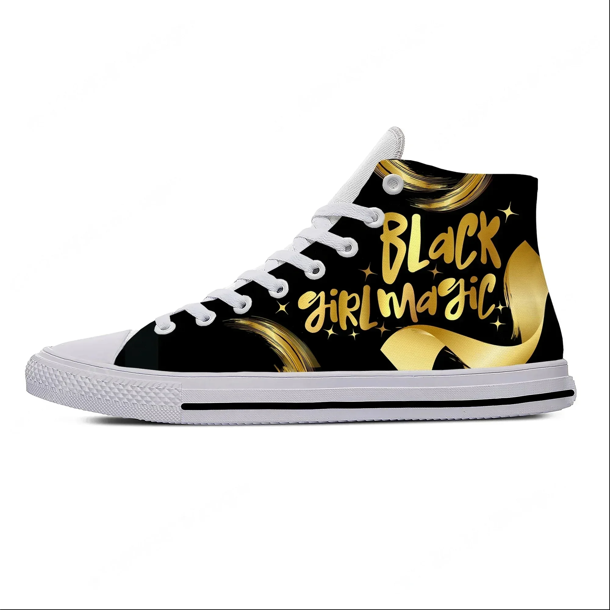 

Black Girl Magic High Top Sneakers Mens Womens Teenager Casual Shoes Canvas Running Shoes Cosplay 3D Print Lightweight shoe