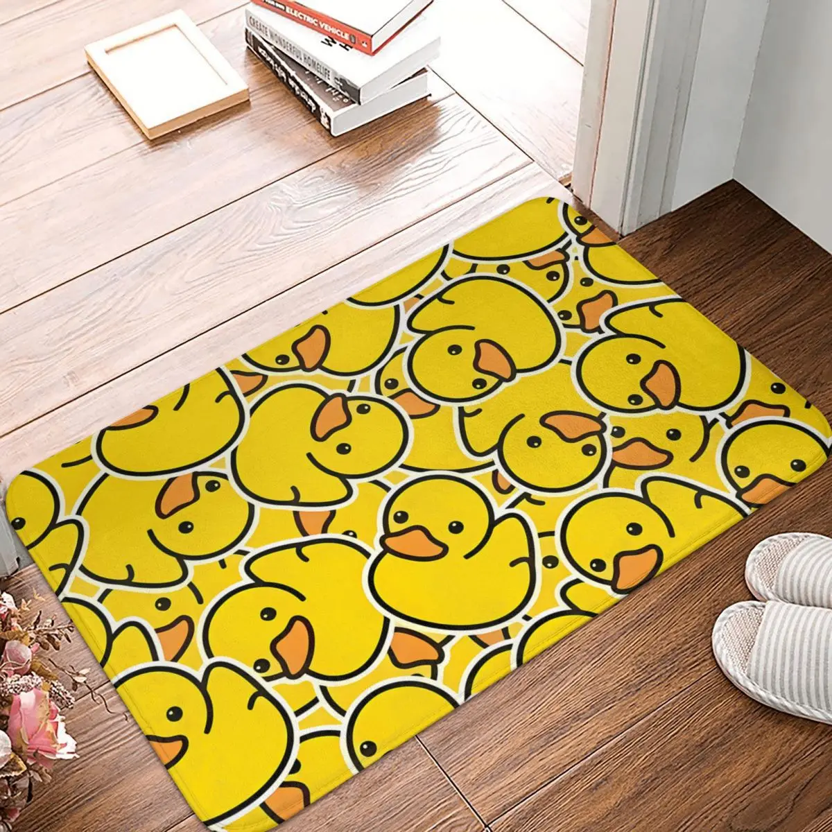 

Yellow Duck Bathroom Non-Slip Carpet Yellow Duck Living Room Mat Welcome Doormat Floor Decoration Rug