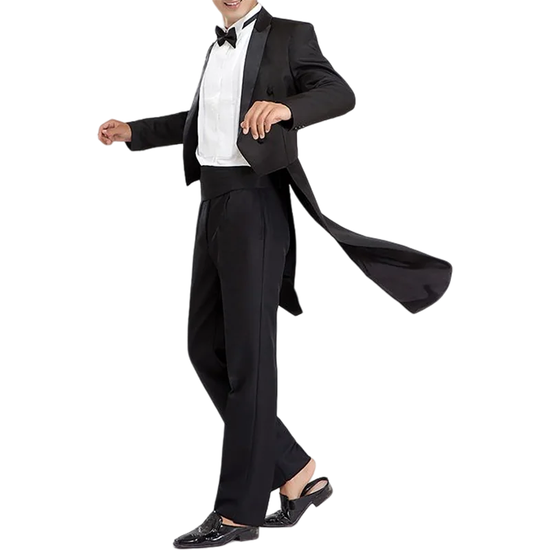 Men\'s Tuxedo Suits Set Classic Formal Tailcoat Tuxedo 2-Pcs Sets Men Fashion Party Wedding Prom Stage DJ Clothing Jacket+Pants