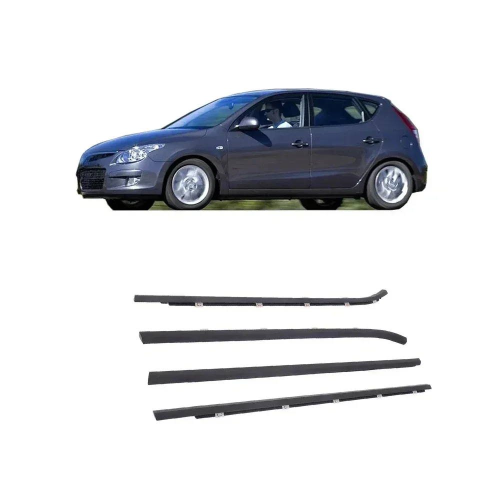 

4 Pieces Black Outside Window Glass Rubber for Hyundai I30 822102L000 Glass Protector Weatherstrip for I-30 2008-2011 Sealing