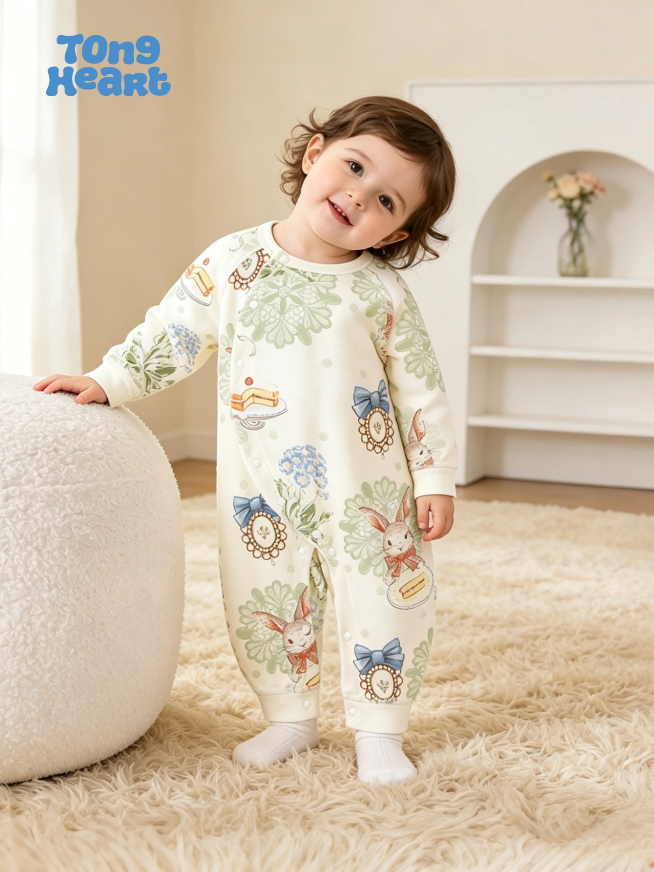 TongHeart Baby-Overall für Herbst und Winter, Neugeborenen-Overall, Babykleidung, geeignet für Jungen und Mädchen. – Detail 1