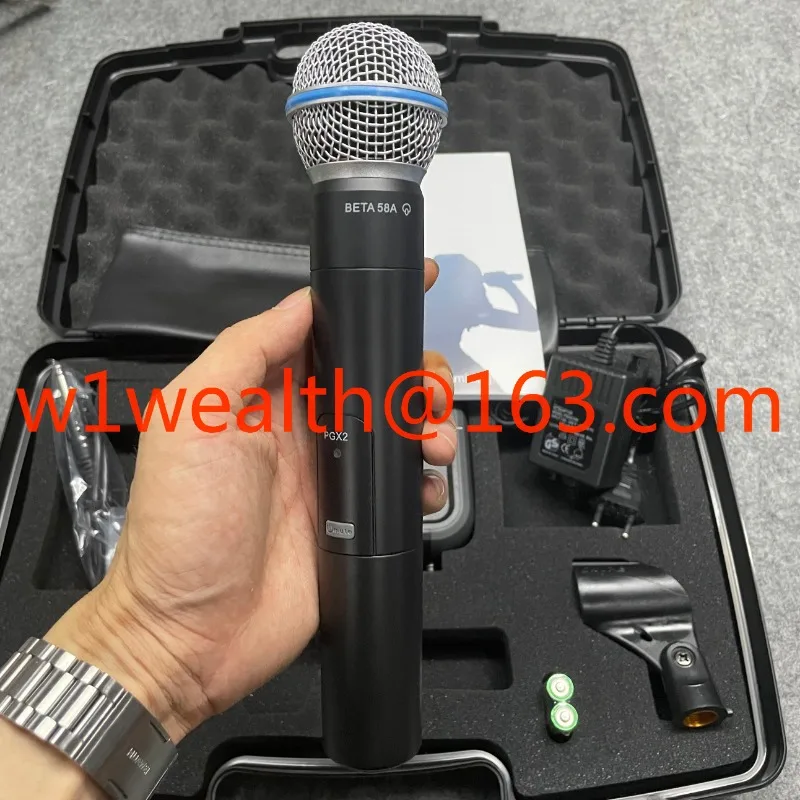 PGX4 Beta58A Cheap Price Uhf Dual Channel Headset Long Range One Drag One Wireless Microphone for Shur