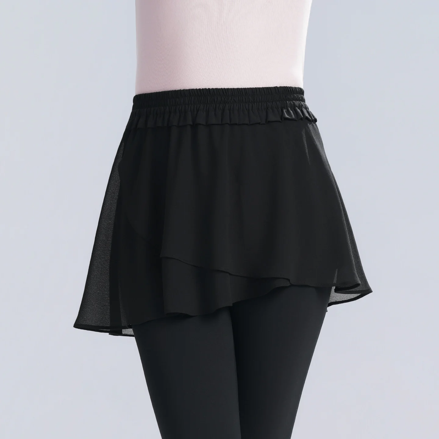 

Women Black Dance Skirts Waist Ruffled Ballet Short Skirts Adult Girls Performance Irregular Skirt Hem Dance Skirts