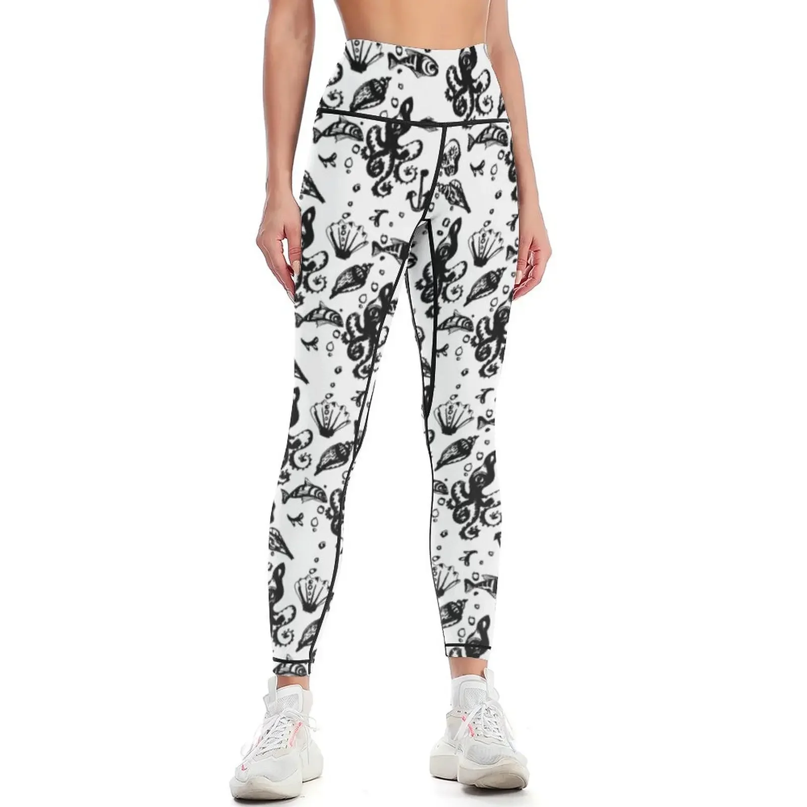 Octopus - Fusion of pen strokes Leggings Clothing fitness legging gym Fitness clothing legging pants raises butt Womens Leggings