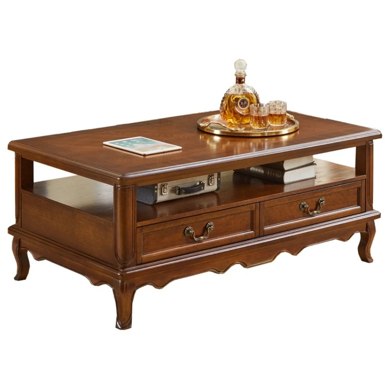 

American small apartment coffee table solid wood simple living room sofa home square tea table small tea table square
