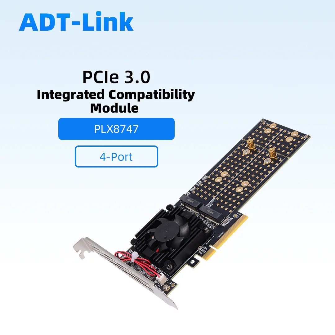 

Карта расширения PCIe 3.0 4-канальная NVMe, без разборки, поддерживает 4 отсека M.2, PLX8747, бесшумная, полноразмерная/полувысокая, PCI-e для NVMe