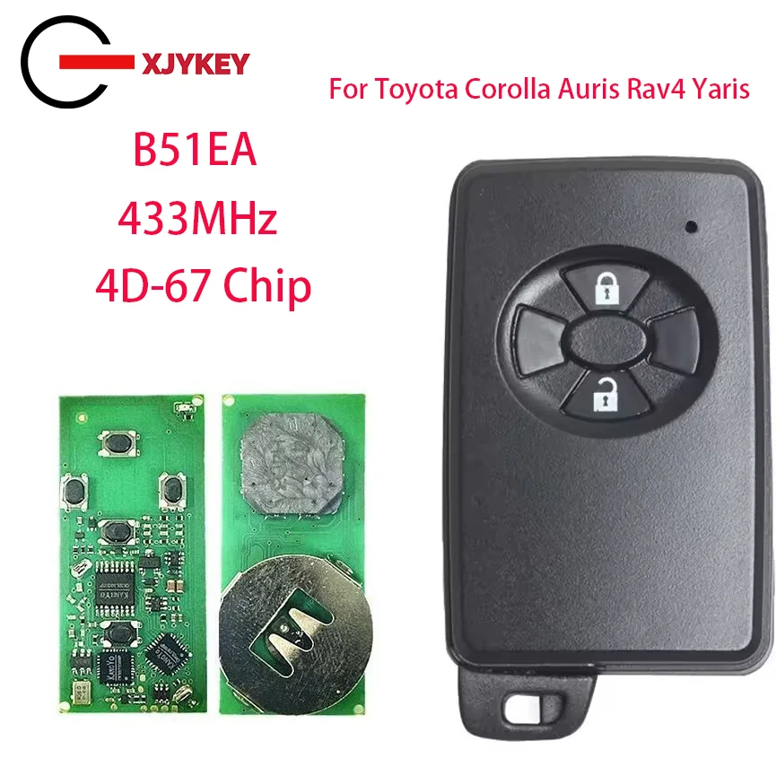 

Aftermarket 2 Button Remote Key FCC B51EA 0780 4D-67 Chip 433MHz 89904-52071 For Toyota Corolla Auris Rav4 Yaris