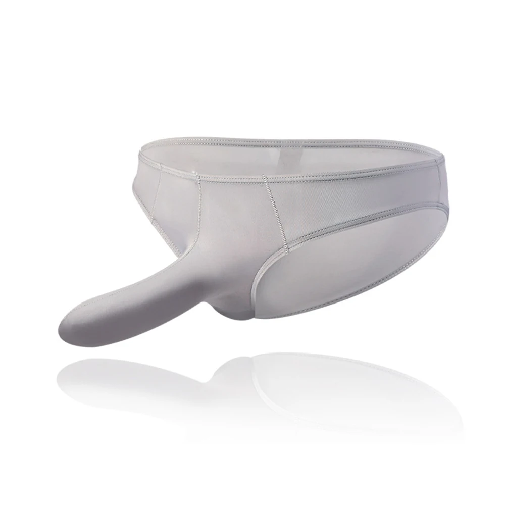 

Sexy Seamless Men Briefs Lingerie Ice Silk Sexy Underwear Elephant Nose U Pouch Male Underpants Thong Cool Male Panties
