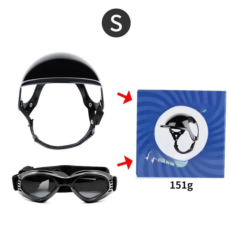 

Pet helmet with goggles and hat set, suitable for dog and cat helmets Hat accessories and headphones