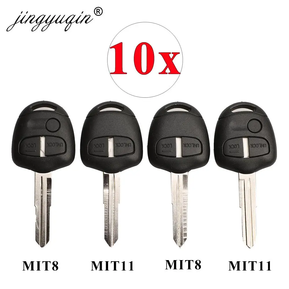 

jingyuqin 10pcs/lot 2/3BTN Transponder Car Key Remote Case Fob Cover Shell For Mitsubishi Grandis Right / Left Blade