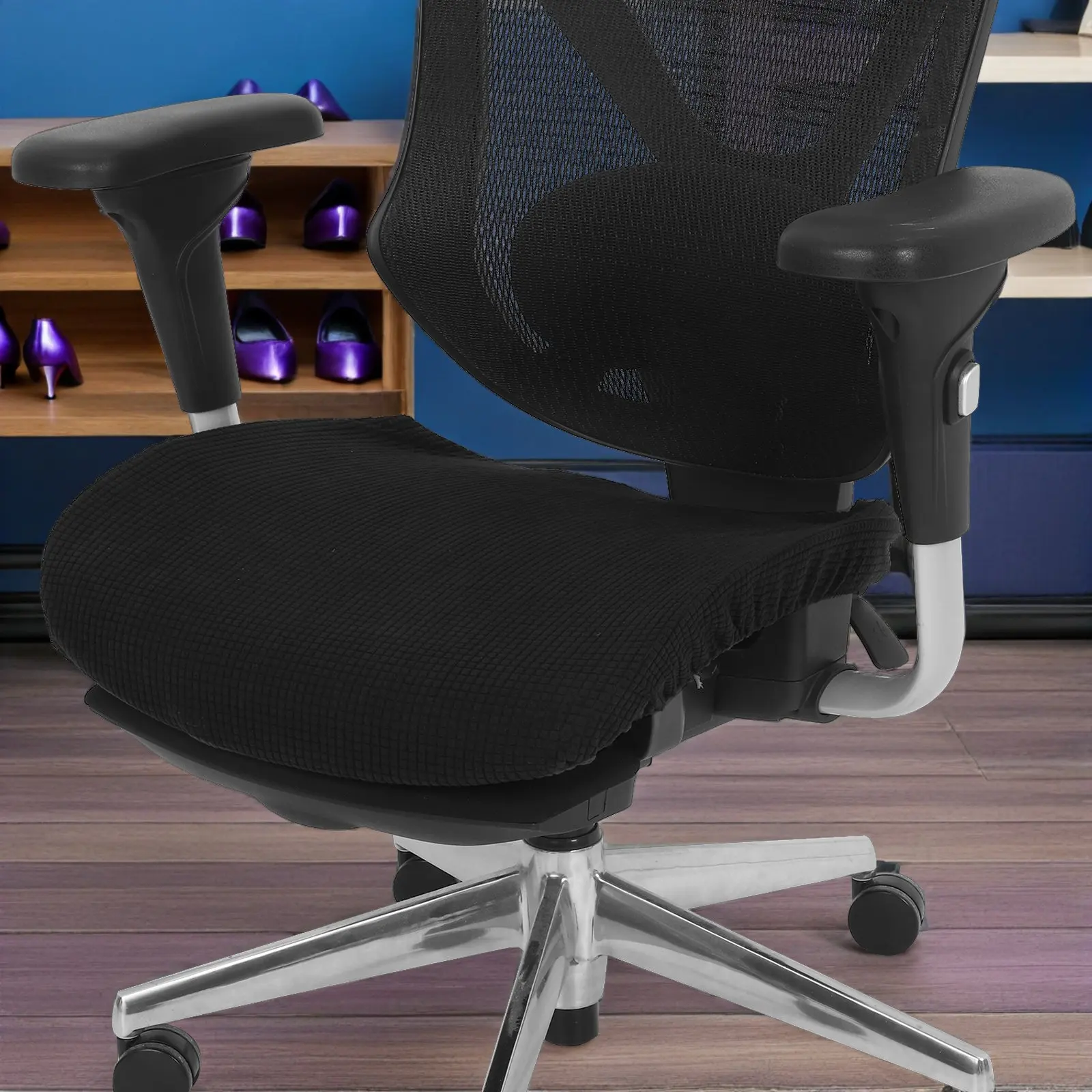 Office Chair Seat Cover Stretch Washable Slipcover Protector for Home Office Study Desk Swivel Computer Gaming Chair
