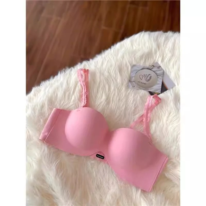 

Кружевные бретельки, гладкий бесшовный 3D бюстгальтер-получашка для женщин, пуш-ап с эффектом сбора и поддержки, регулируемый, для небольшой груди, размеры S-XL