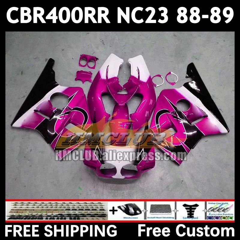 Body Kit For HONDA CBR400 CBR400RR RR NC23 88 89 rose pink Years Bodywork 103No.82 CBR 400 RR CC 400RR 1988 1989 OEM Fairing